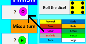 Virtual board game name and counter