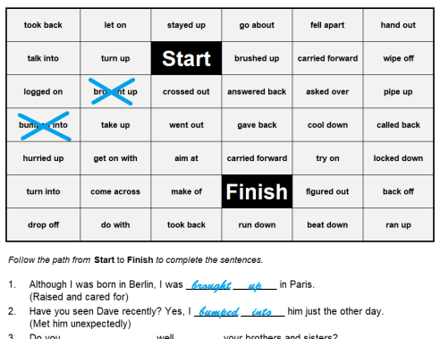 Multi-word verb maze generator II