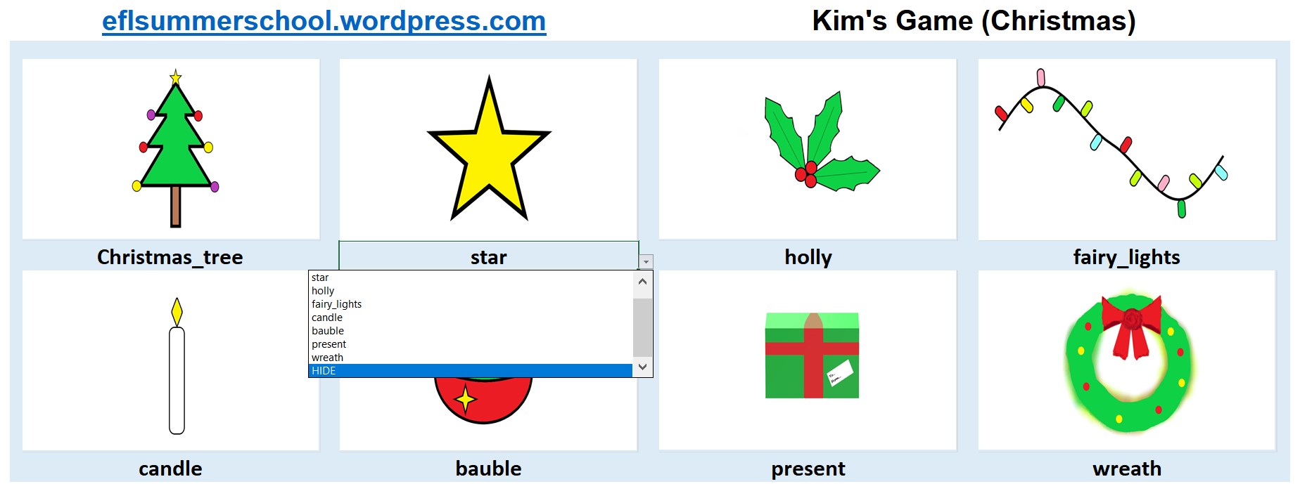 Kim's Game (Christmas) I